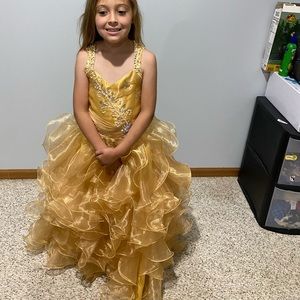 Gold pageant dress